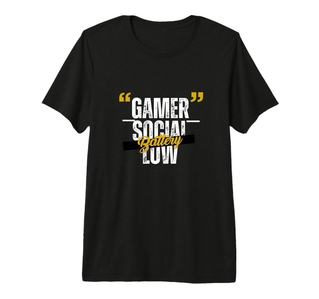 Gamer Social Battery Low Funny T-Shirt - Unique Graphic for Adults - T-Shirt, Sweatshirt, Hoodie