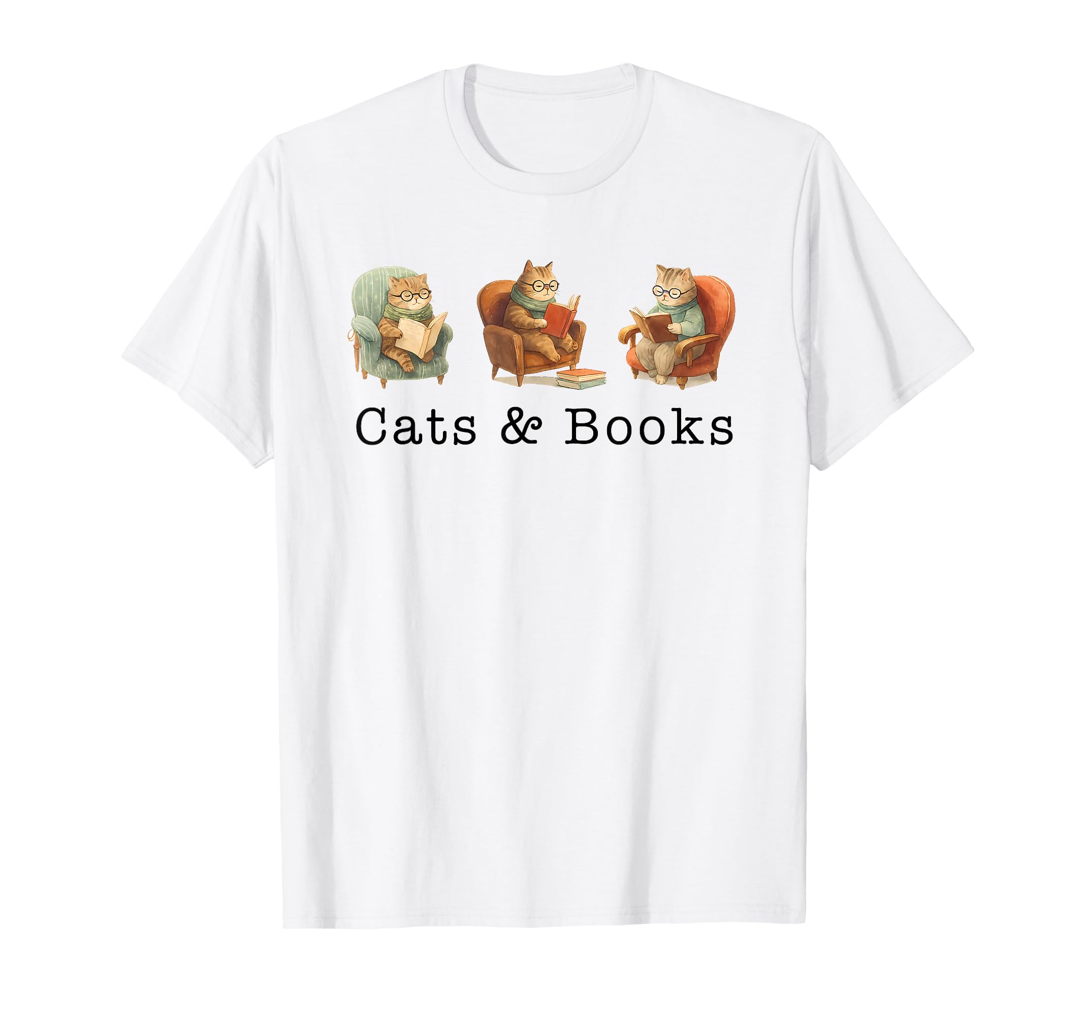 Cats Books Lover Reading Book Lover T-Shirt - Fun Novelty Design Unisex - T-Shirt, Sweatshirt, Hoodie