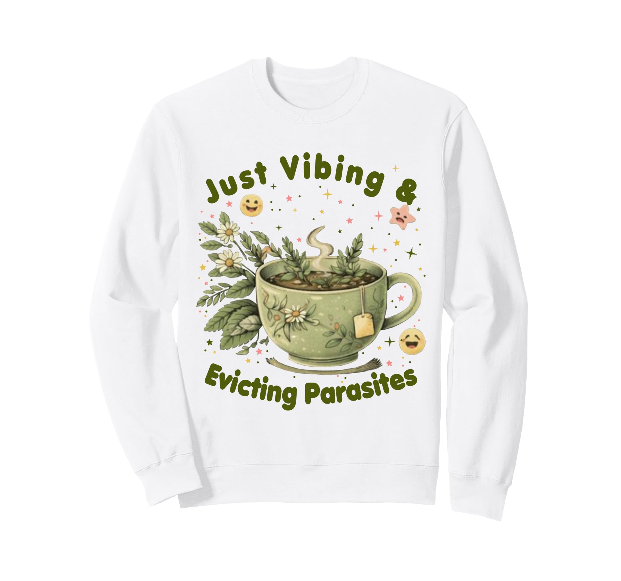 Funny Wellness Vibes Aesthetic Tea Sweatshirt - Custom Art Print Men Women - T-Shirt, Sweatshirt, Hoodie