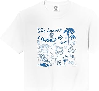 Summer I Turned 40 Beach Seashell Coastal 30th Birthday Comfort Colors Crop Top Unisex T-shirt, Sweatshirt, Hoodie, Long Sleeve Tee - T-Shirt, Sweatshirt, Hoodie