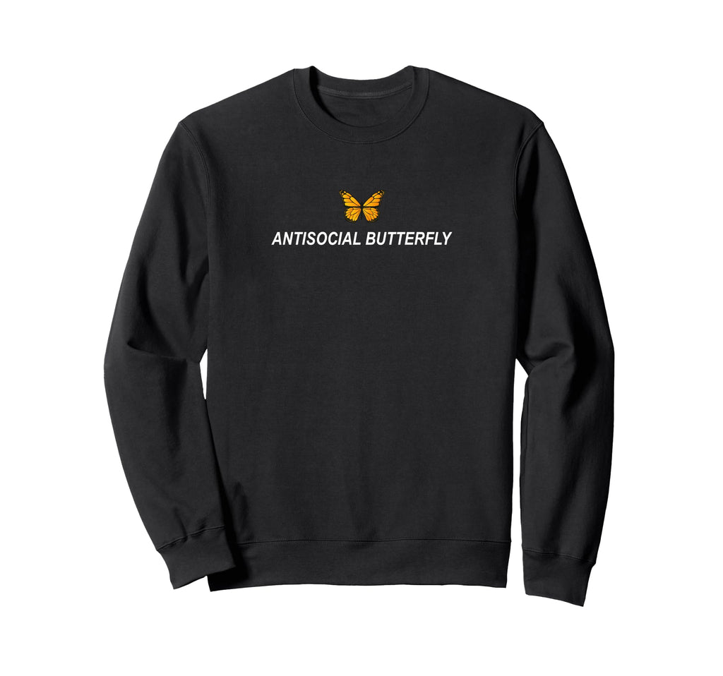 Antisocial Butterfly Introvert Sweatshirt - Fun Novelty Design Men Women - T-Shirt, Sweatshirt, Hoodie
