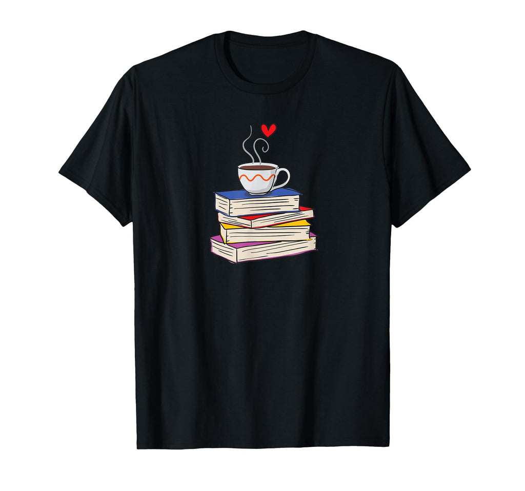 Hot Cup Coffee And Books Librarian T-Shirt - Custom Art Print Men Women - T-Shirt, Sweatshirt, Hoodie