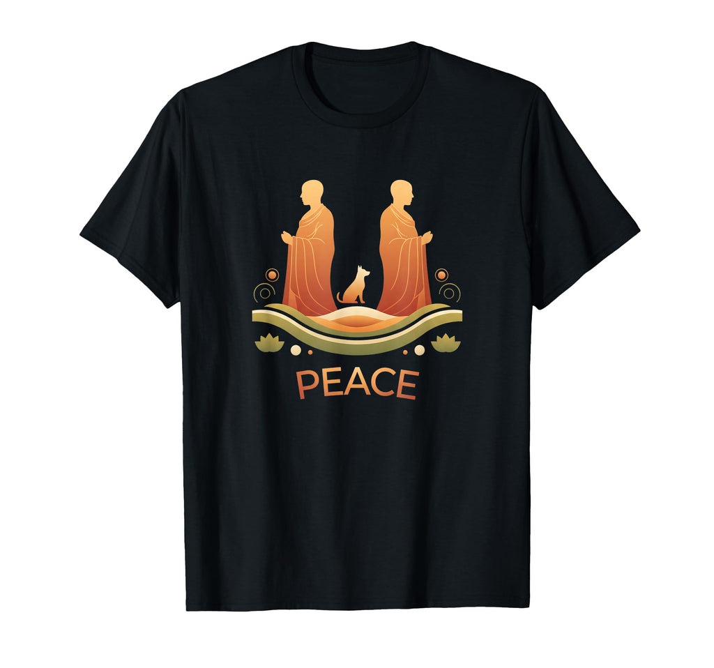 Peace Yoga Dog Wellness Mindfulness T-Shirt - Casual Everyday Wear Unisex - T-Shirt, Sweatshirt, Hoodie