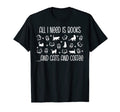 Books Cats Coffee All I Need Is Books T-Shirt - Novelty Apparel for Adults - T-Shirt, Sweatshirt, Hoodie