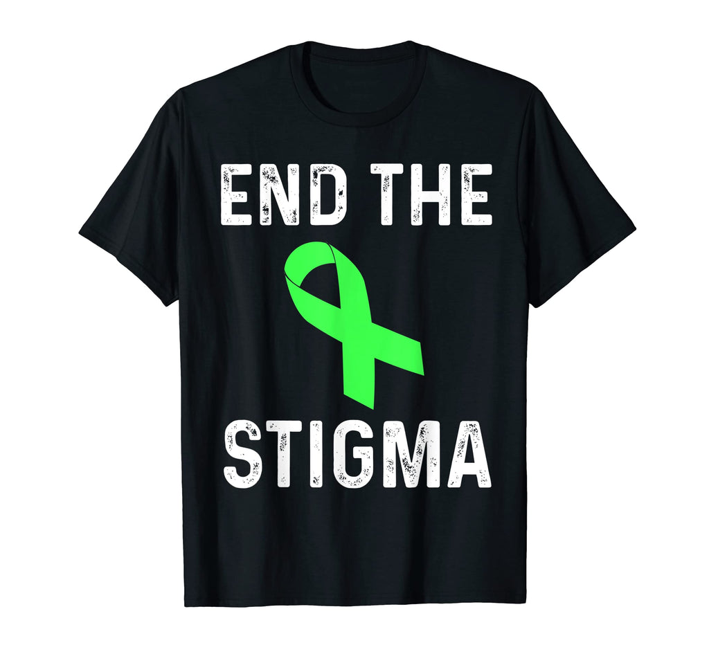 End Stigma Mental Health Awareness Green T-Shirt - Minimalist Print Unisex - T-Shirt, Sweatshirt, Hoodie