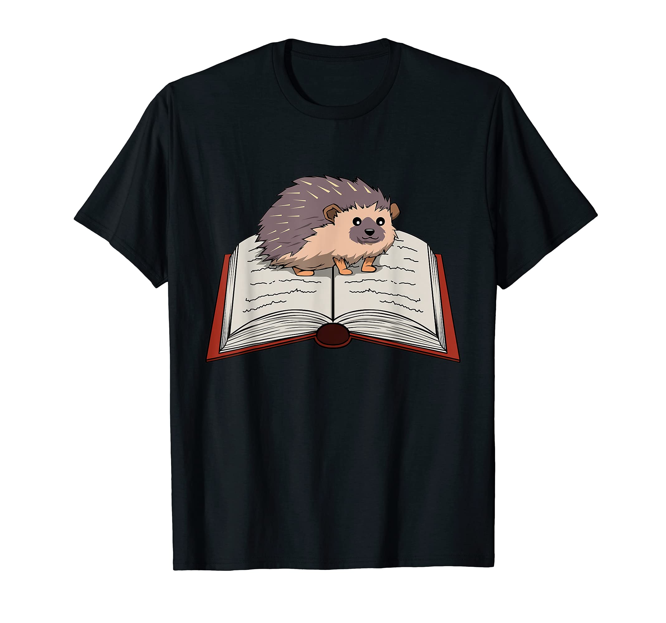 Hedgehog Reading Books Literature T-Shirt - Custom Art Print for Adults - T-Shirt, Sweatshirt, Hoodie