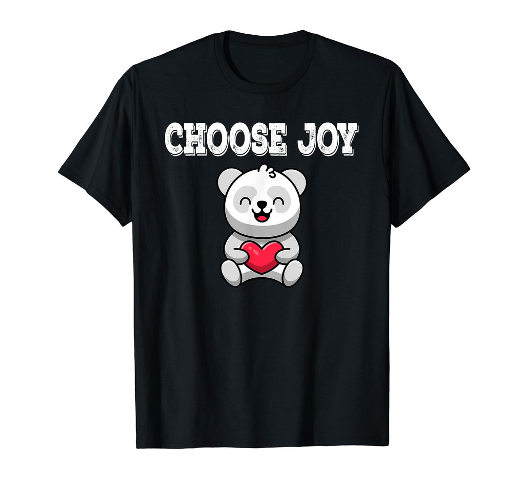 Choose Joy Panda Heart Inspirational T-Shirt - Minimalist Print for Adults - T-Shirt, Sweatshirt, Hoodie