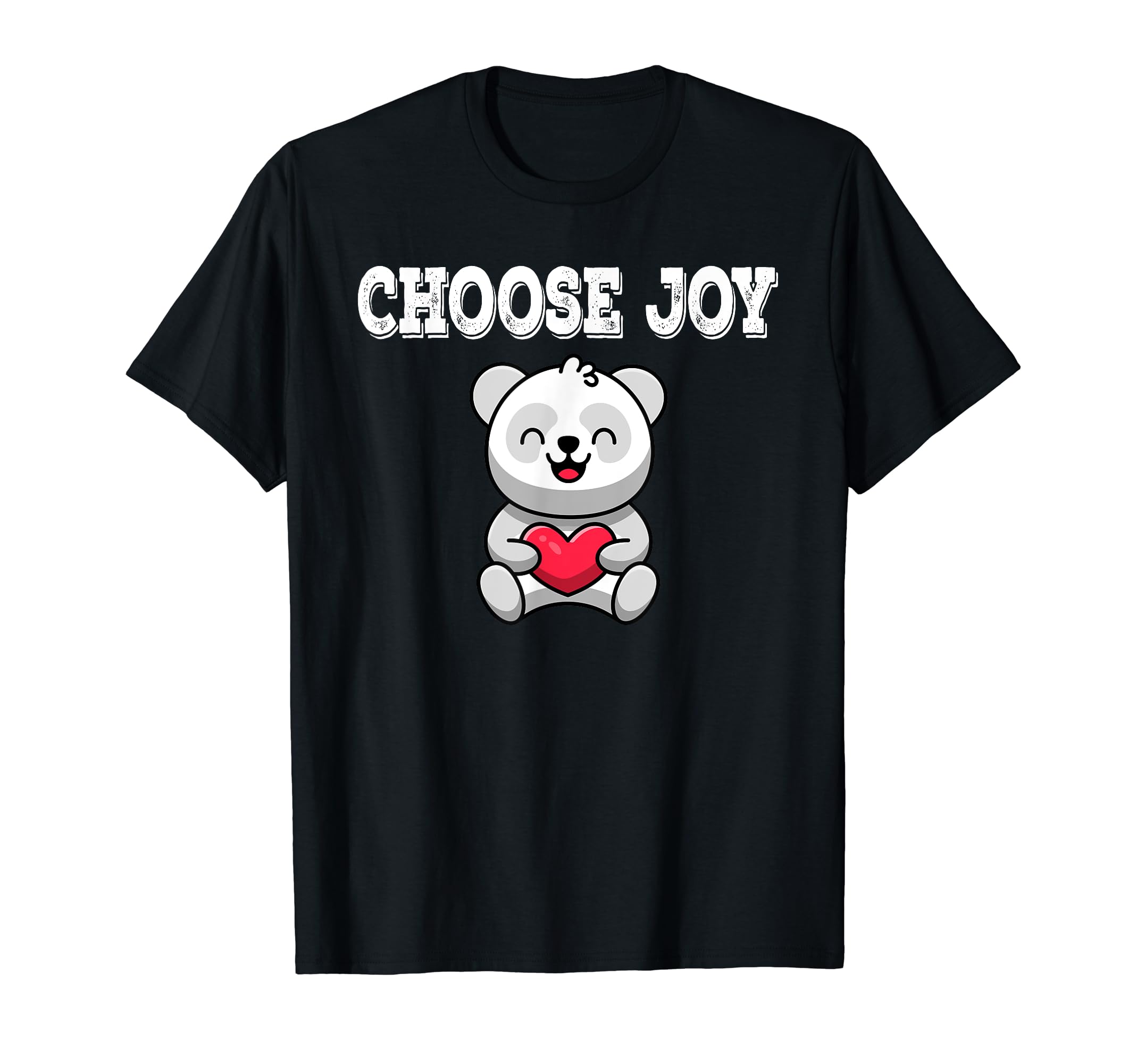 Choose Joy Panda Heart Inspirational T-Shirt - Minimalist Print for Adults - T-Shirt, Sweatshirt, Hoodie