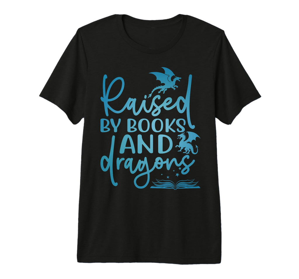Raised Books And Dragons Fantasy T-Shirt - Fun Novelty Design for Adults - T-Shirt, Sweatshirt, Hoodie