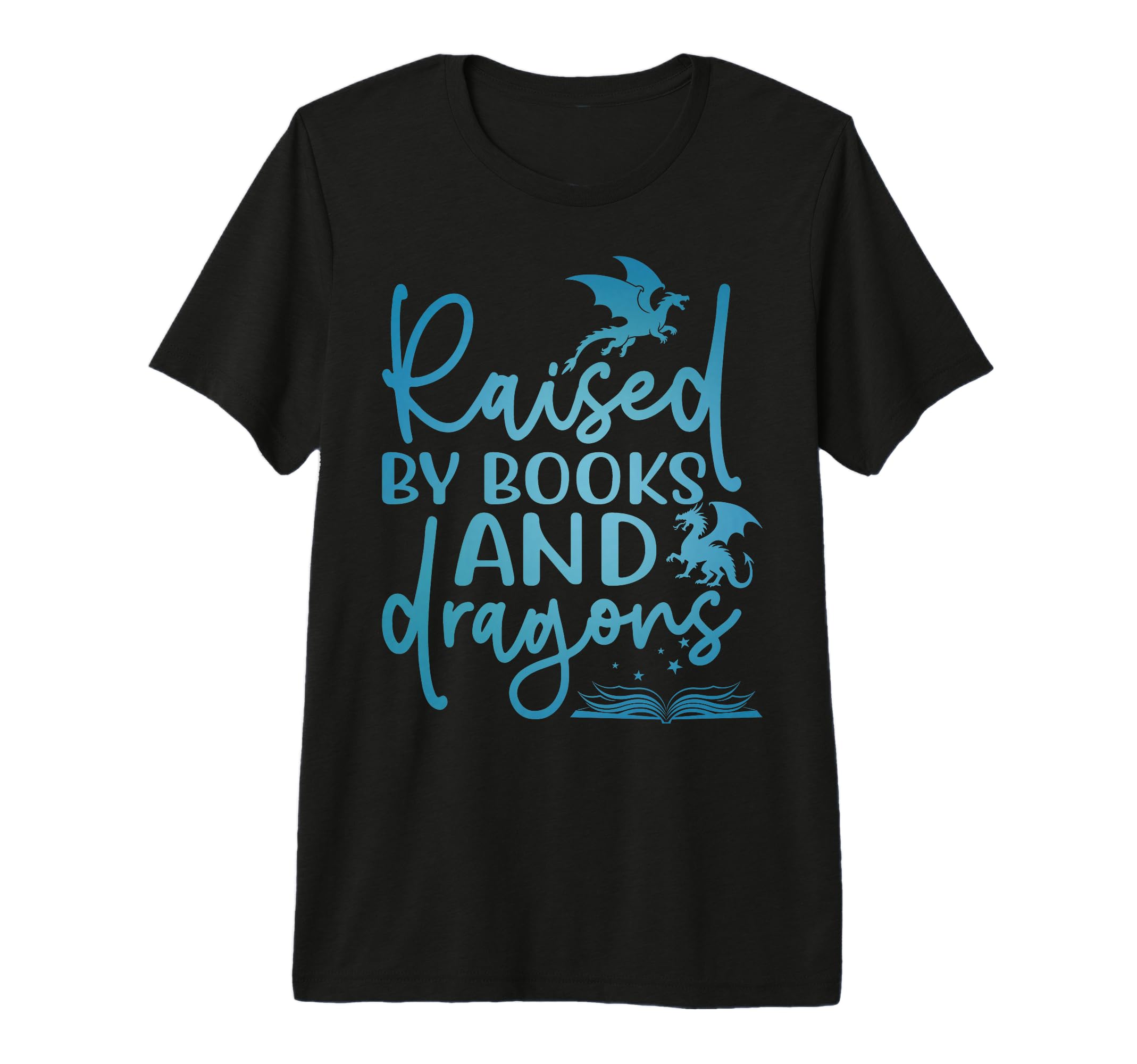 Raised Books And Dragons Fantasy T-Shirt - Fun Novelty Design for Adults - T-Shirt, Sweatshirt, Hoodie