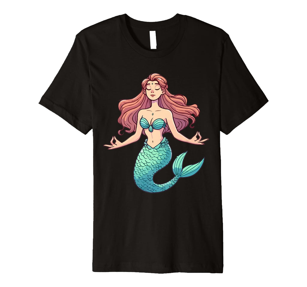 Meditation Mermaid Yoga Pose T-Shirt - Aesthetic Graphic Men Women - T-Shirt, Sweatshirt, Hoodie