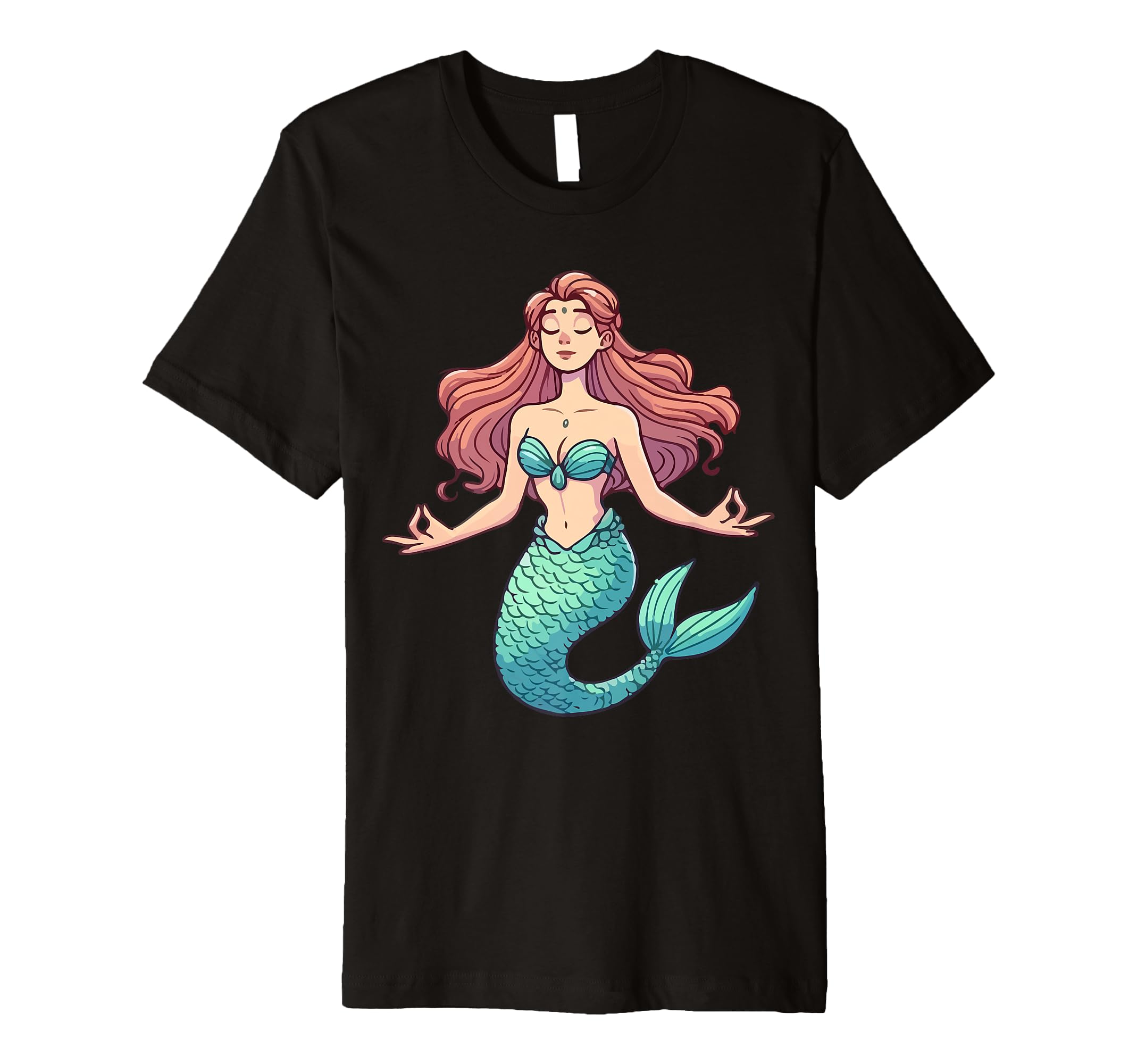 Meditation Mermaid Yoga Pose T-Shirt - Aesthetic Graphic Men Women - T-Shirt, Sweatshirt, Hoodie