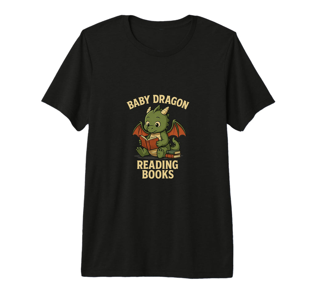 Dragon Reading Fantasy Books Tri Blend T-Shirt - Trendy Graphic Men Women - T-Shirt, Sweatshirt, Hoodie
