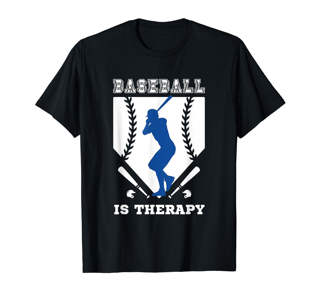 Baseball Player Baseball Is Therapy T-Shirt - Novelty Apparel for Adults - T-Shirt, Sweatshirt, Hoodie
