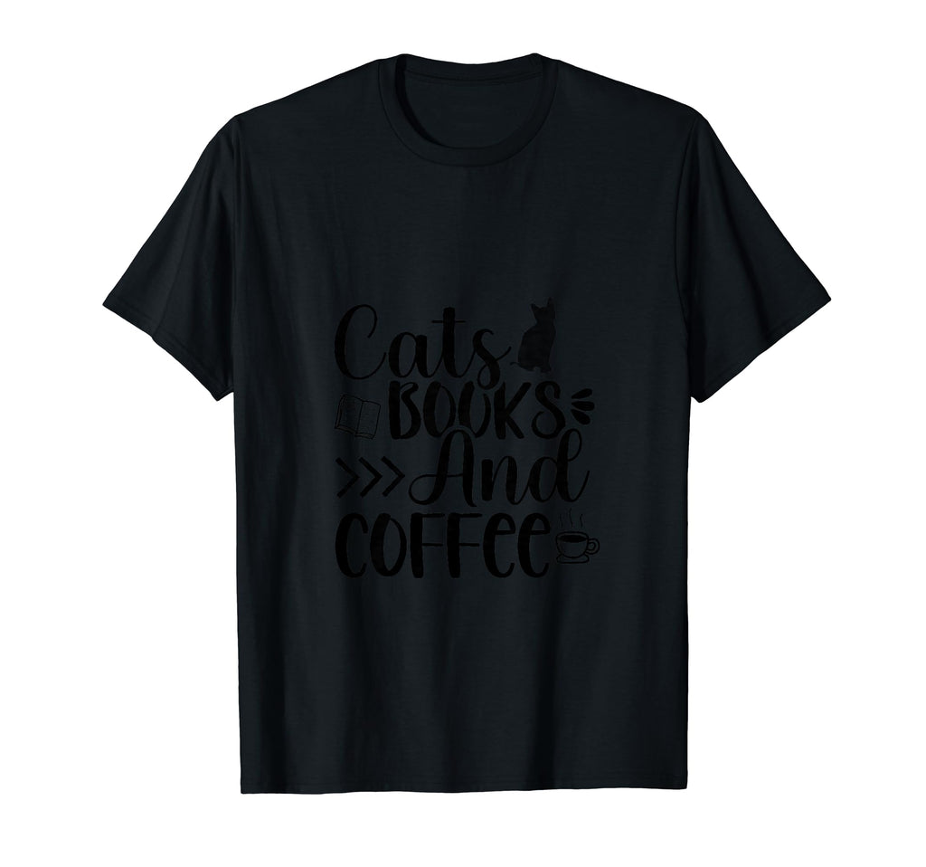 Cats Books And Coffee T-Shirt - Trendy Graphic for Adults - T-Shirt, Sweatshirt, Hoodie