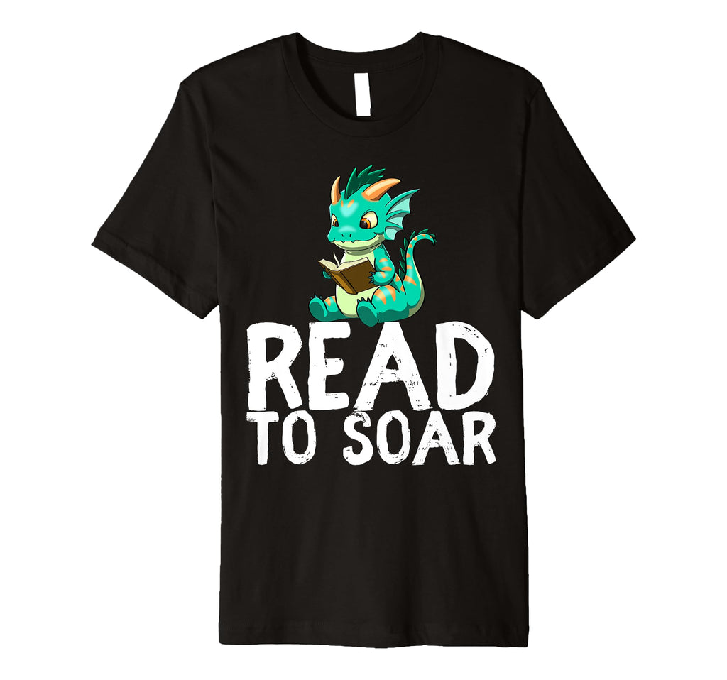 Dragon Reading Book Worm Nerd School Read T-Shirt - Custom Art Print Unisex - T-Shirt, Sweatshirt, Hoodie