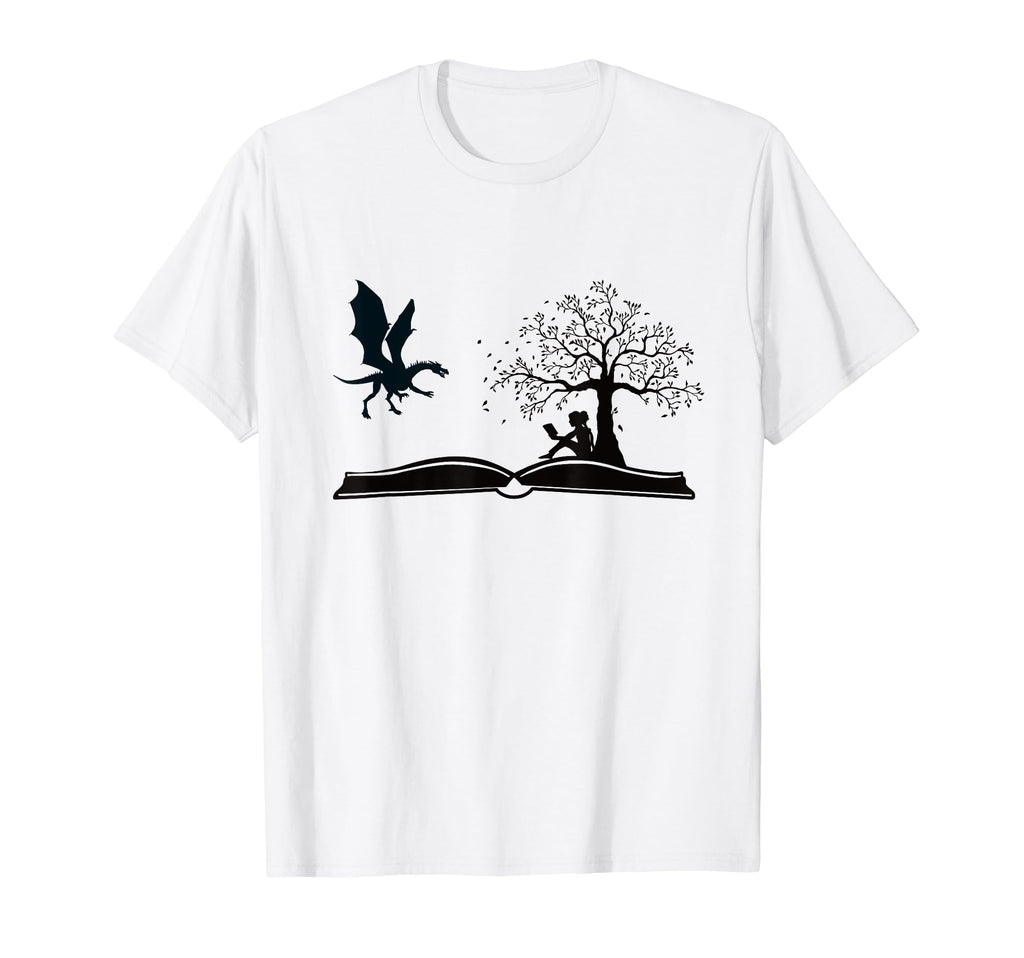 Books And Dragons Dragon Lover T-Shirt - Custom Art Print Men Women - T-Shirt, Sweatshirt, Hoodie
