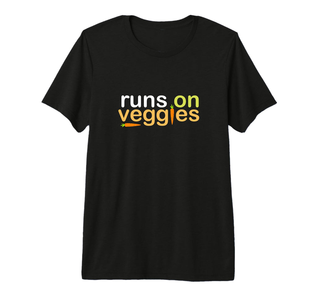 Runs Veggies Running Vegan Vegetarian T-Shirt - Novelty Apparel for Adults - T-Shirt, Sweatshirt, Hoodie