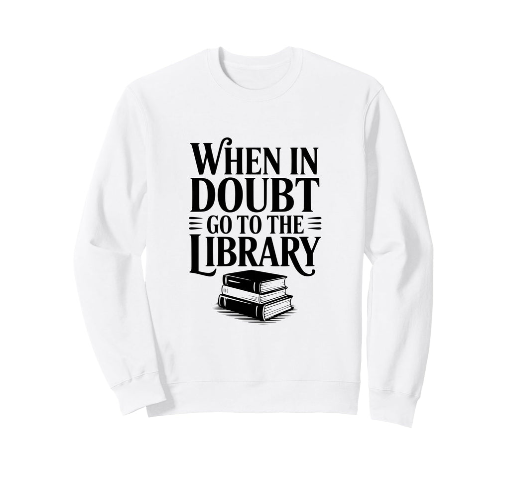 When Doubt Go To Library Funny Book Sweatshirt - Aesthetic Graphic Unisex - T-Shirt, Sweatshirt, Hoodie