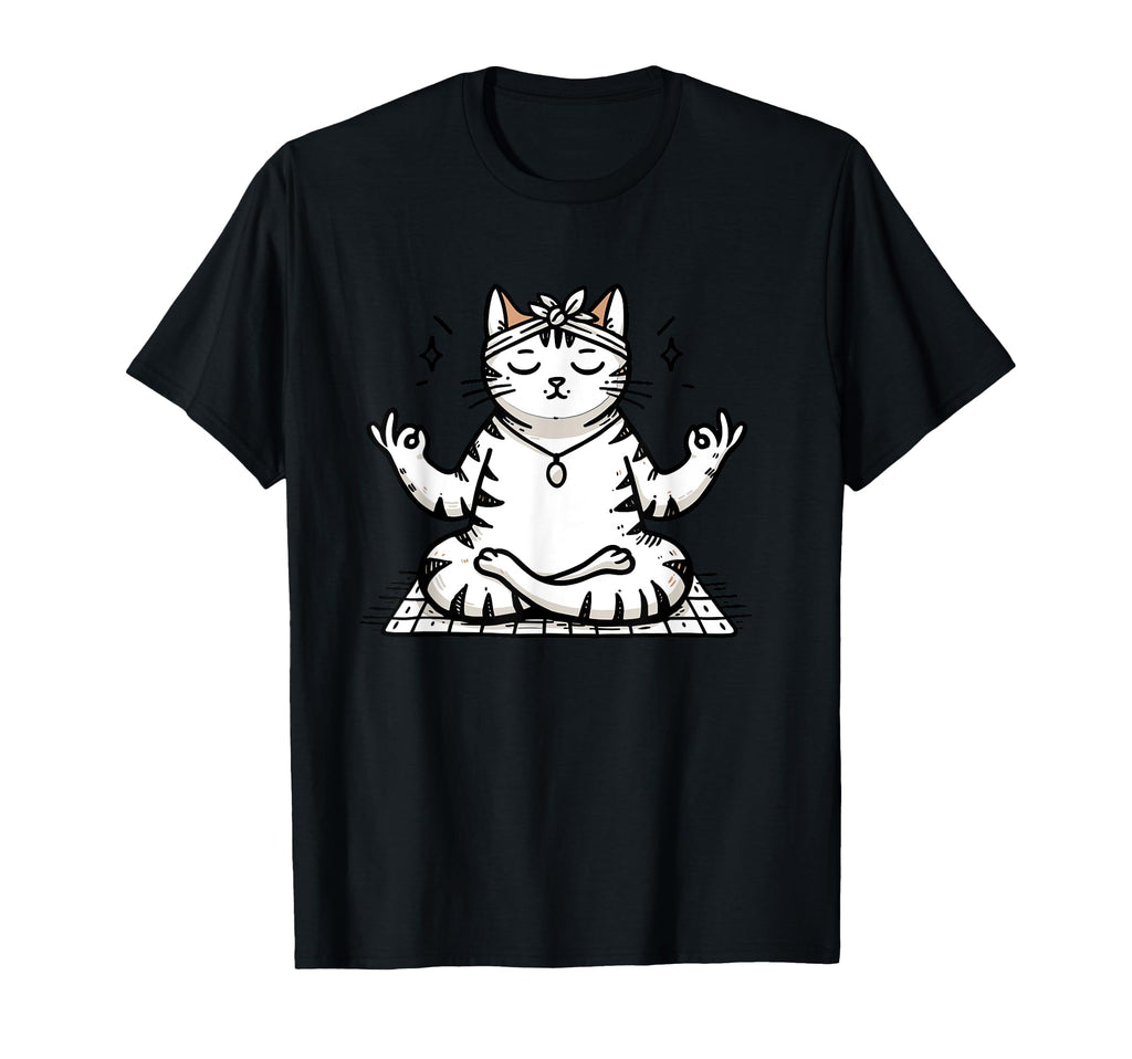 Meditation Cat Yoga Pose Relaxing Animal T-Shirt - Aesthetic Graphic Unisex - T-Shirt, Sweatshirt, Hoodie