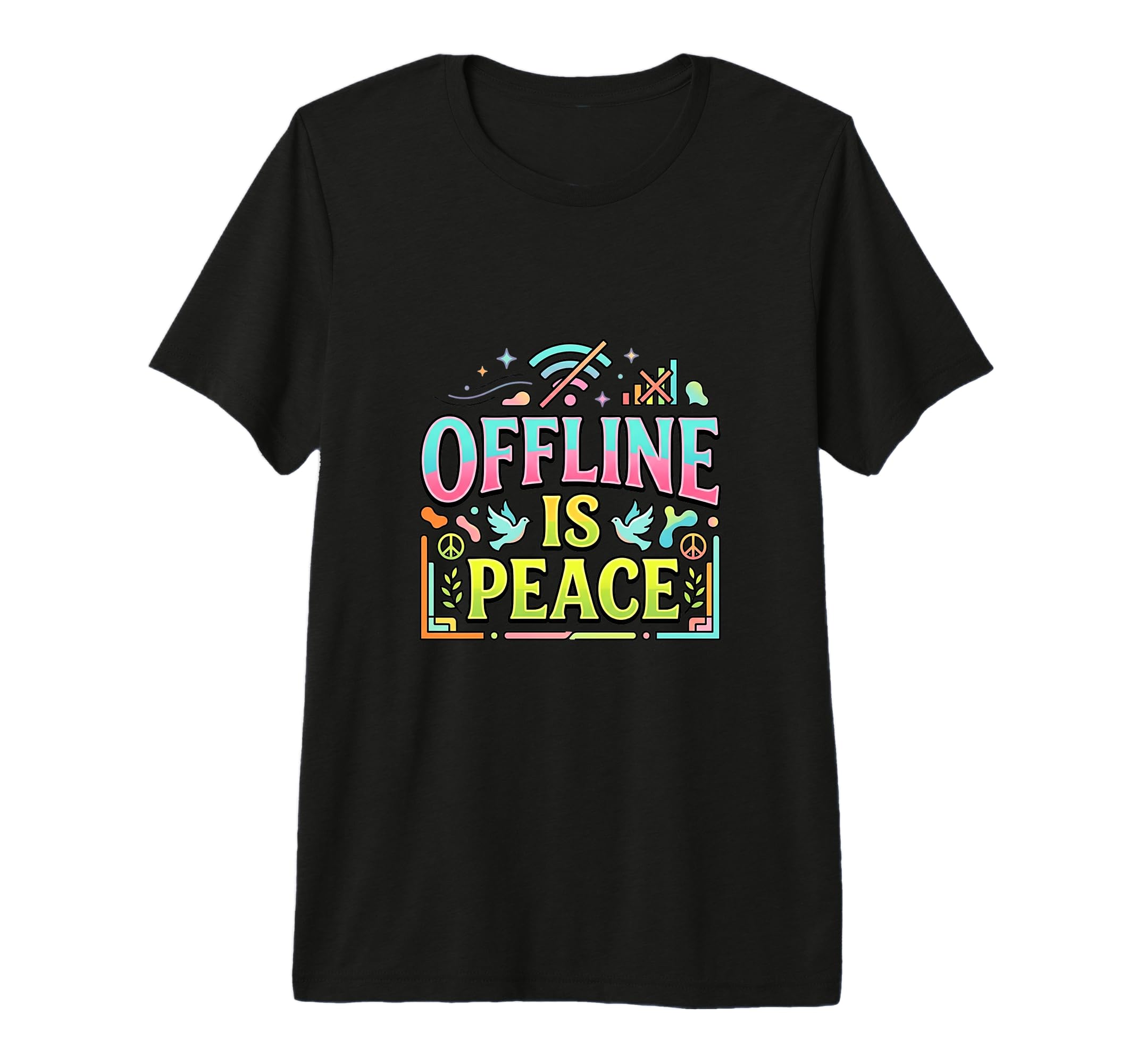 Offline Mode Quiet Mind Digital Detox T-Shirt - Custom Art Print Unisex - T-Shirt, Sweatshirt, Hoodie