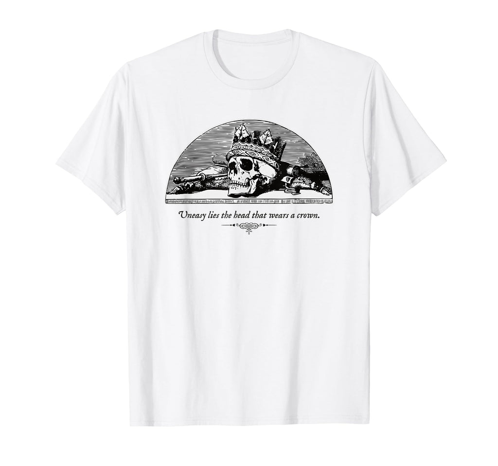 Shakespeare Skull Crown Goth T-Shirt - Custom Art Print Men Women - T-Shirt, Sweatshirt, Hoodie