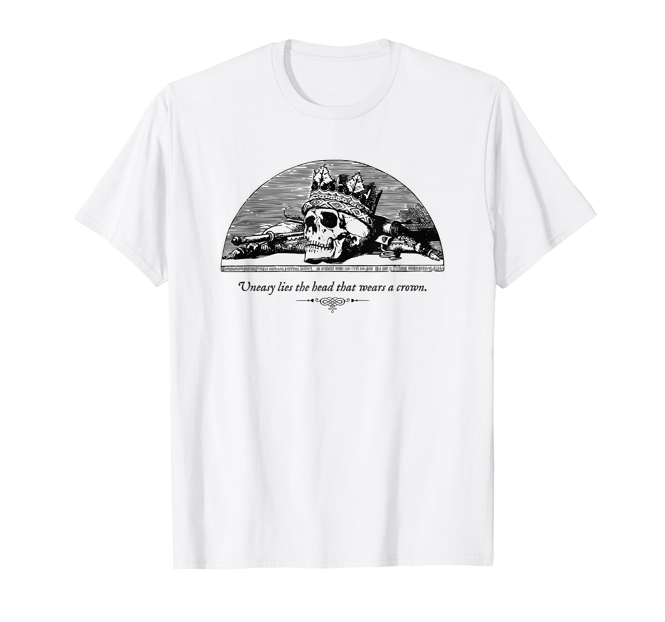 Shakespeare Skull Crown Goth T-Shirt - Custom Art Print Men Women - T-Shirt, Sweatshirt, Hoodie