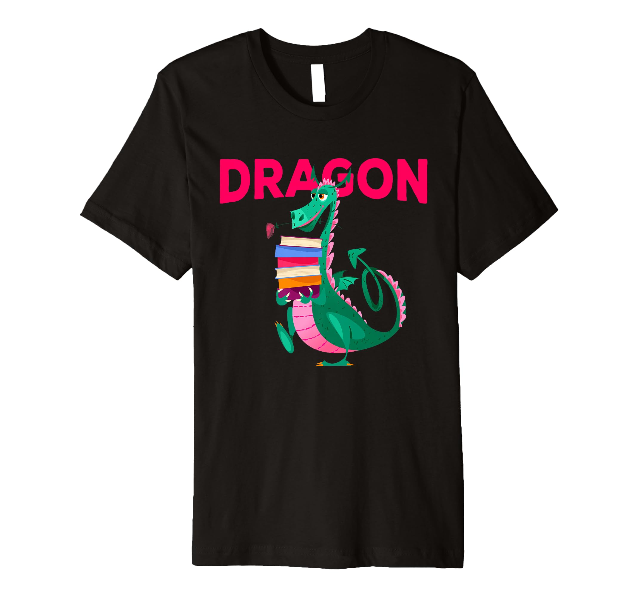 Funny Book Dragon Illustration T-Shirt - Minimalist Print for Adults - T-Shirt, Sweatshirt, Hoodie