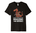 Fantasy Book Lover Dragon Shelves T-Shirt - Minimalist Print for Adults - T-Shirt, Sweatshirt, Hoodie