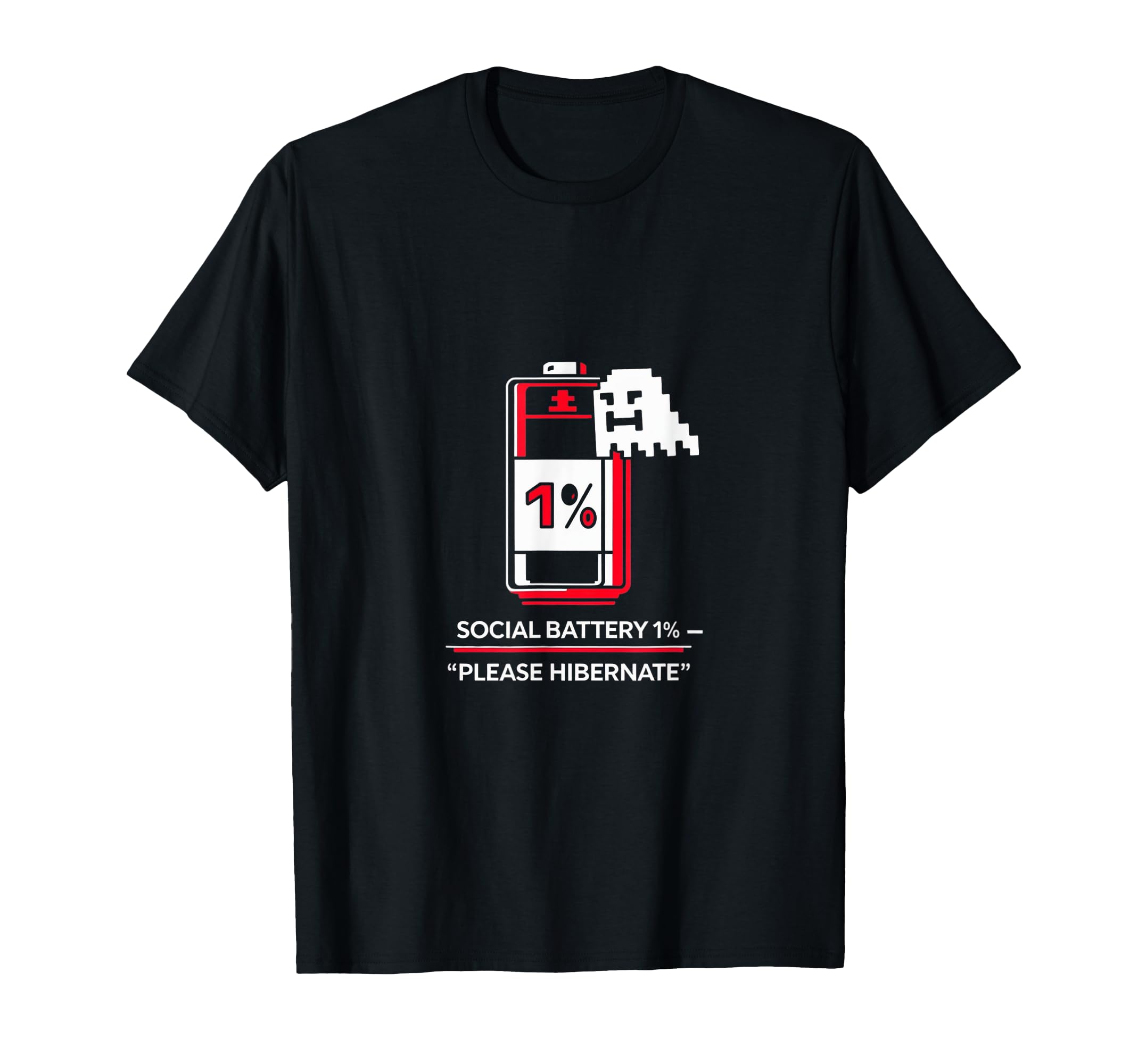 Social Battery 1 Low Energy Icon T-Shirt - Trendy Graphic for Adults - T-Shirt, Sweatshirt, Hoodie