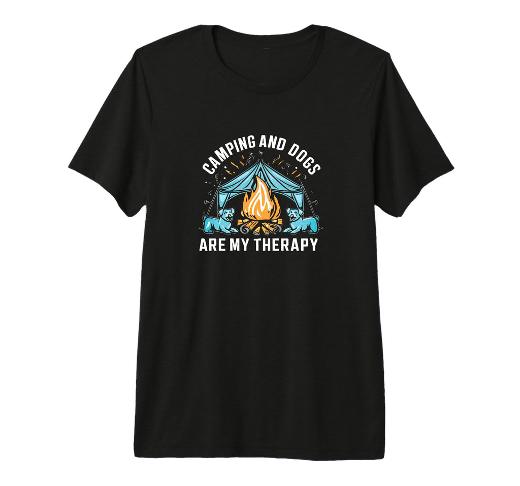 Camping And Dogs Are My Therapy Product T-Shirt - Graphic Print for Adults - T-Shirt, Sweatshirt, Hoodie