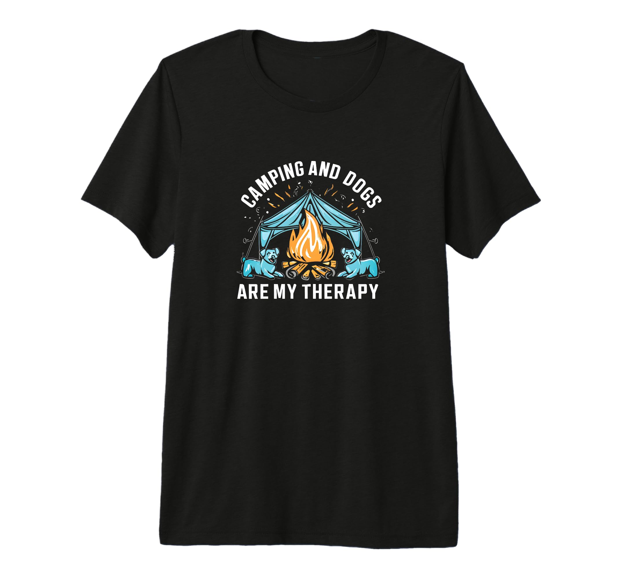 Camping And Dogs Are My Therapy Product T-Shirt - Graphic Print for Adults - T-Shirt, Sweatshirt, Hoodie