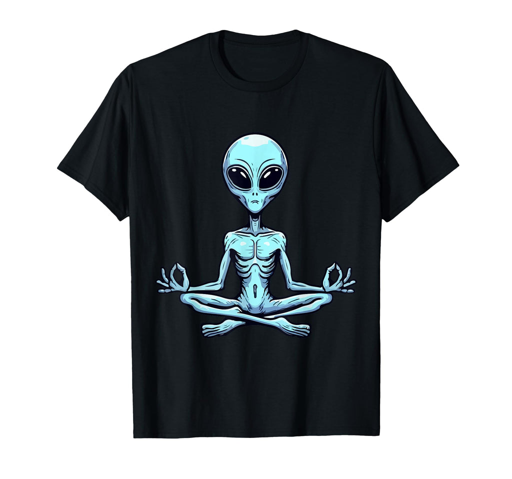 Meditation Alien Yoga Pose Relaxing T-Shirt - Custom Art Print Men Women - T-Shirt, Sweatshirt, Hoodie