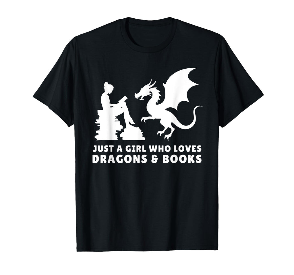 Just Who Loves Dragons And Books Book T-Shirt - Trendy Graphic for Adults - T-Shirt, Sweatshirt, Hoodie