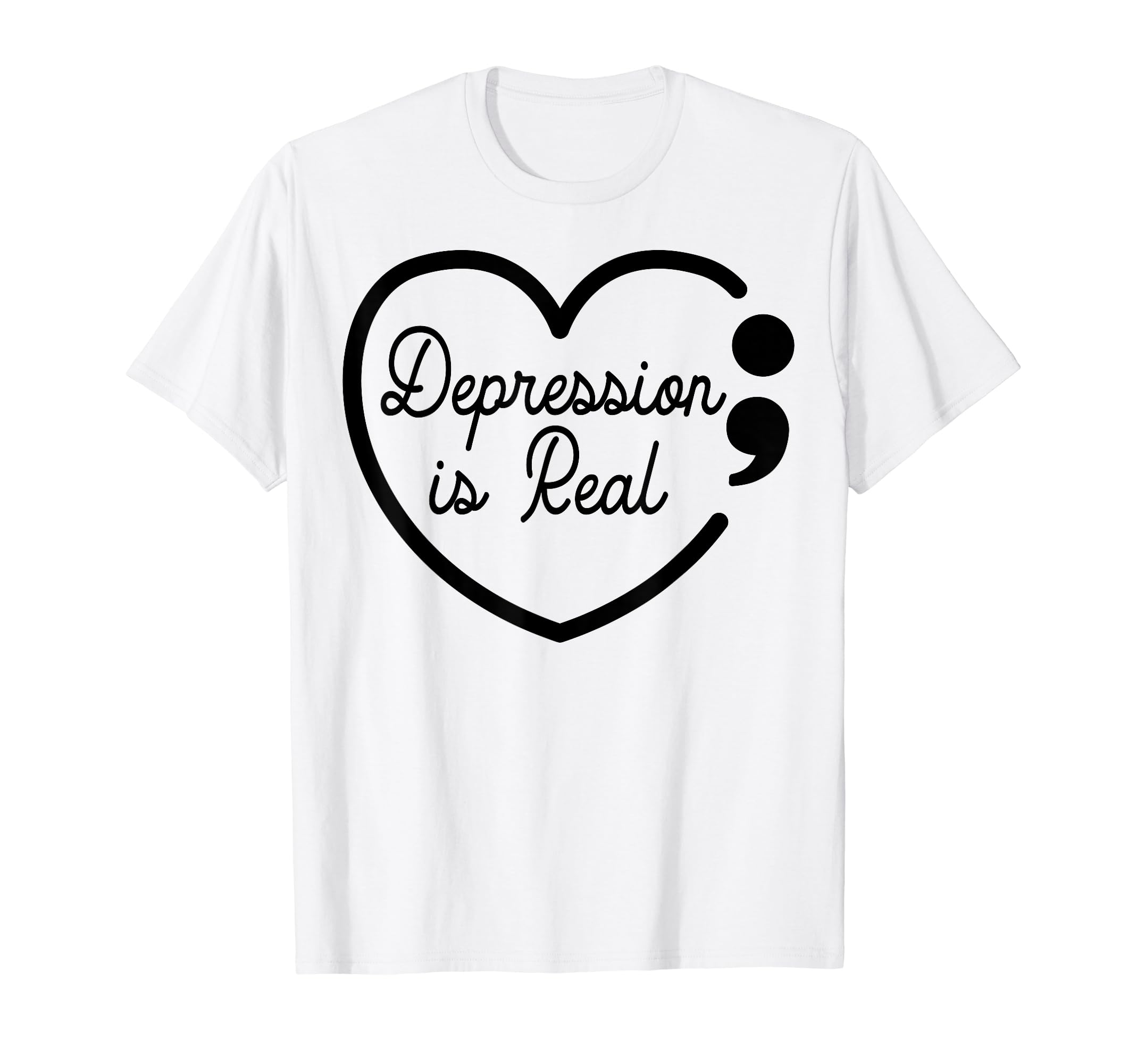 Depression Is Real Depression Mental T-Shirt - Minimalist Print Unisex - T-Shirt, Sweatshirt, Hoodie
