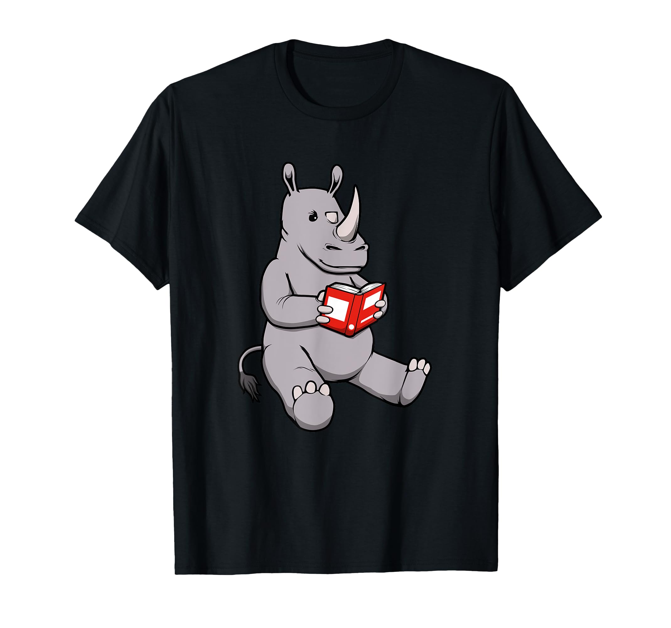 Rhino Book Reading Student Literature T-Shirt - Unique Graphic for Adults - T-Shirt, Sweatshirt, Hoodie