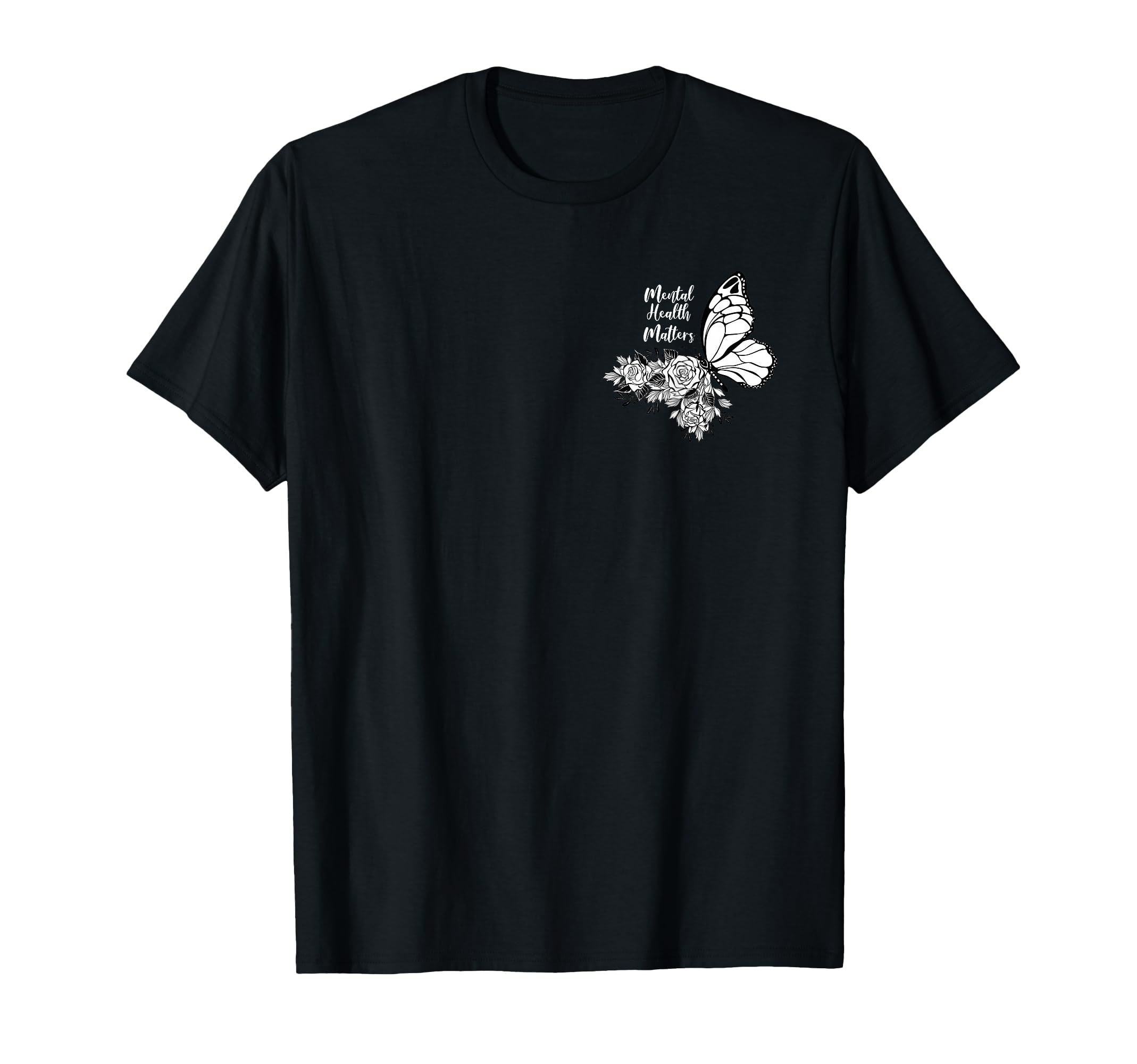 Mental Health Matters End Stigma Butterfly T-Shirt - Graphic Print Unisex - T-Shirt, Sweatshirt, Hoodie