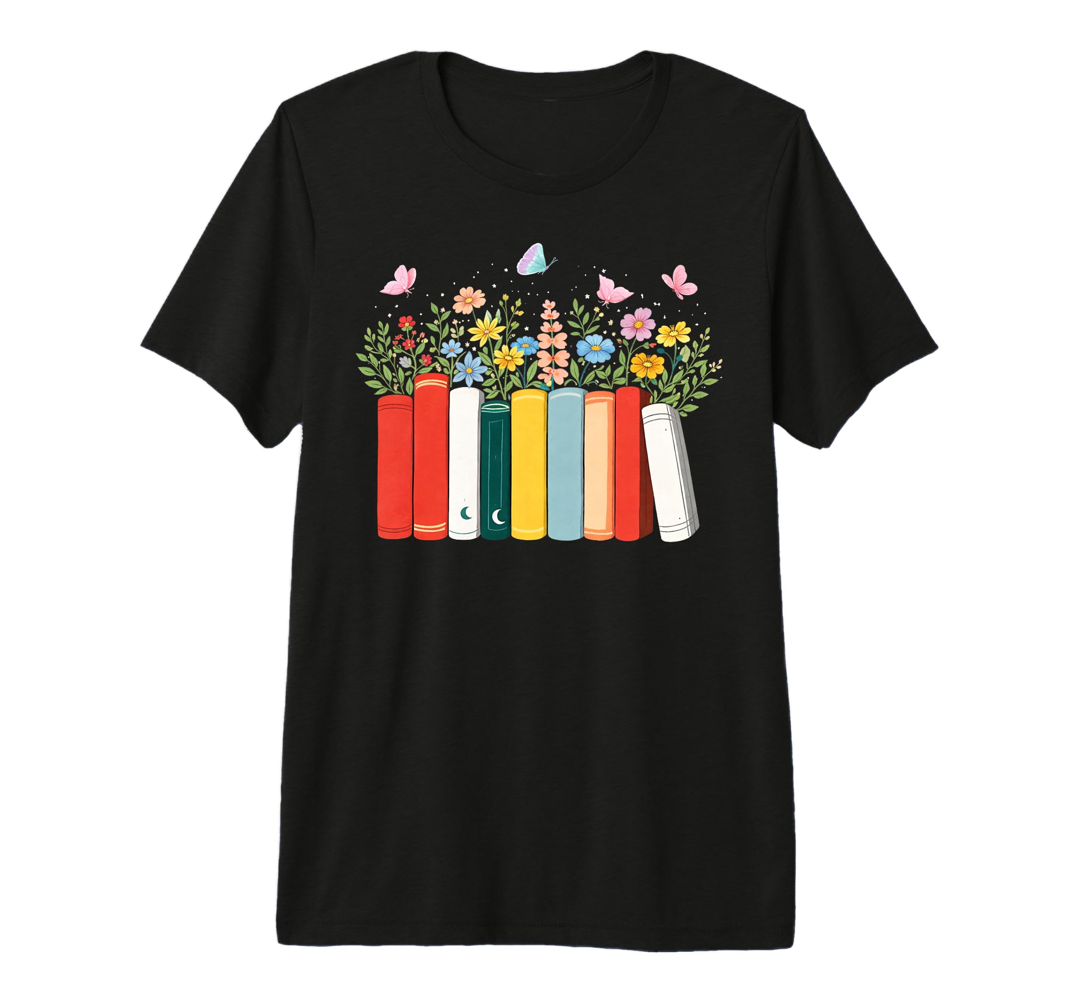 Books And Flowers Wildflowers T-Shirt - Minimalist Print for Adults - T-Shirt, Sweatshirt, Hoodie