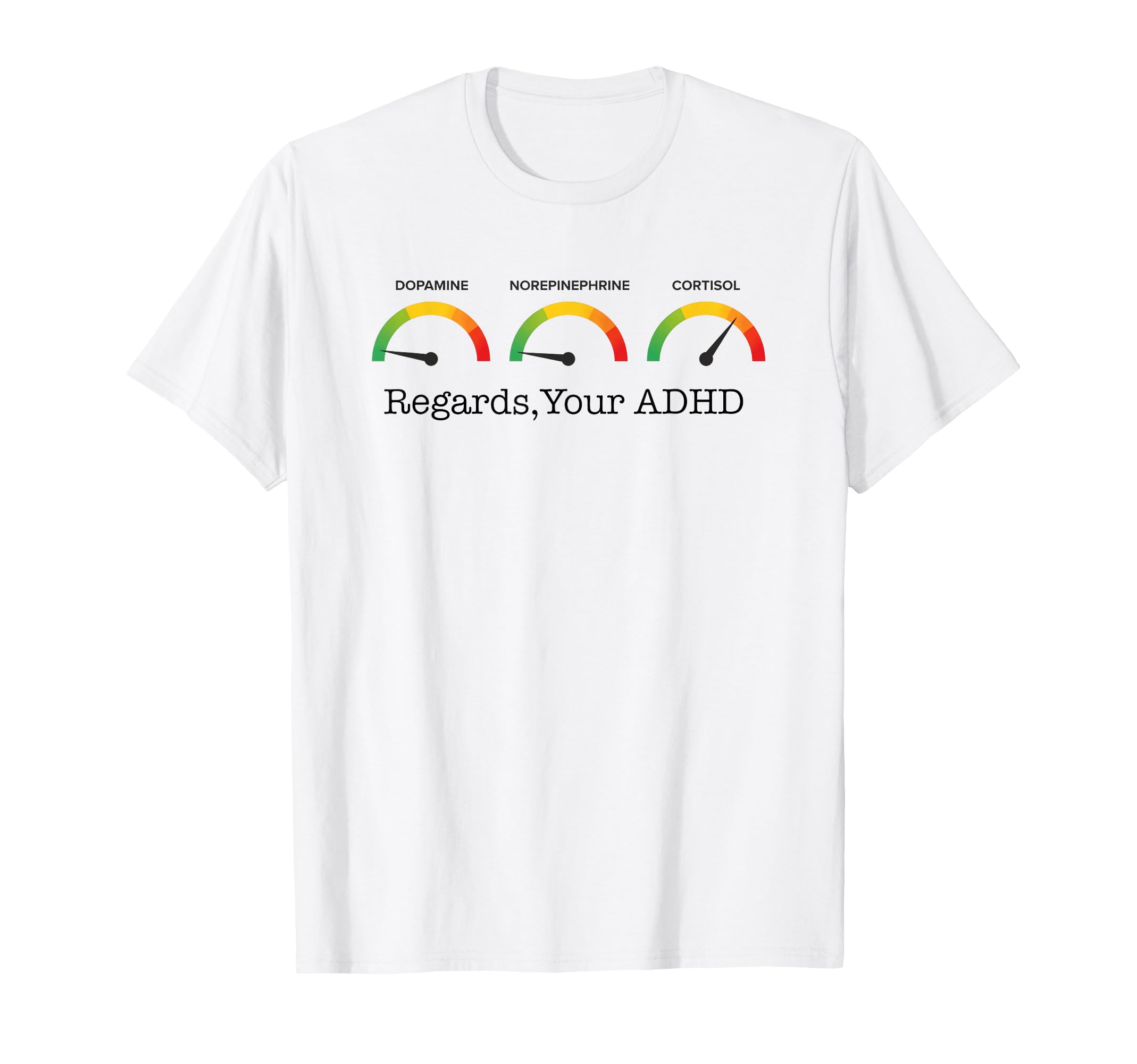 Hormone Meter Funny Adhd Brain T-Shirt - Casual Everyday Wear Men Women - T-Shirt, Sweatshirt, Hoodie