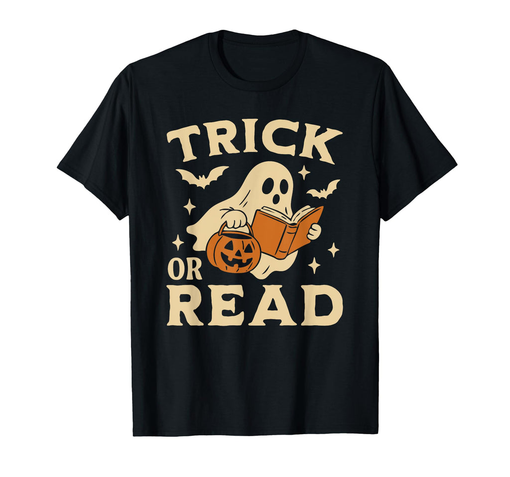 Row Ghosts Reading Halloween Book T-Shirt - Casual Everyday Wear Men Women - T-Shirt, Sweatshirt, Hoodie