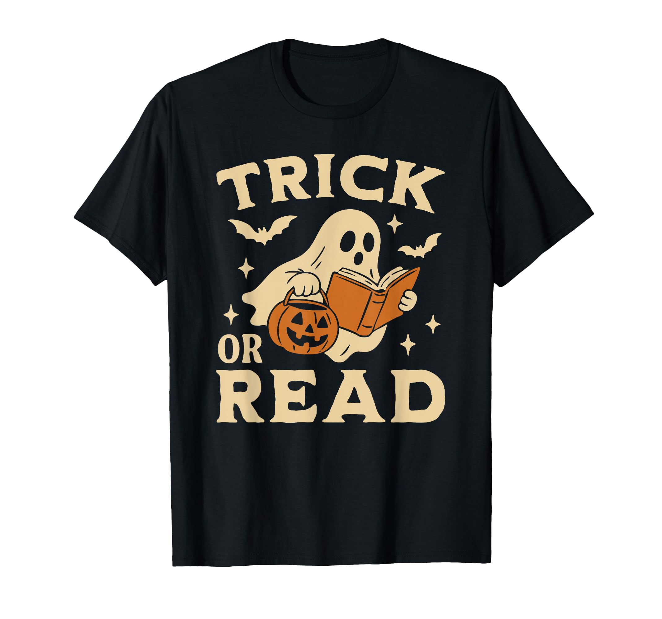 Row Ghosts Reading Halloween Book T-Shirt - Casual Everyday Wear Men Women - T-Shirt, Sweatshirt, Hoodie