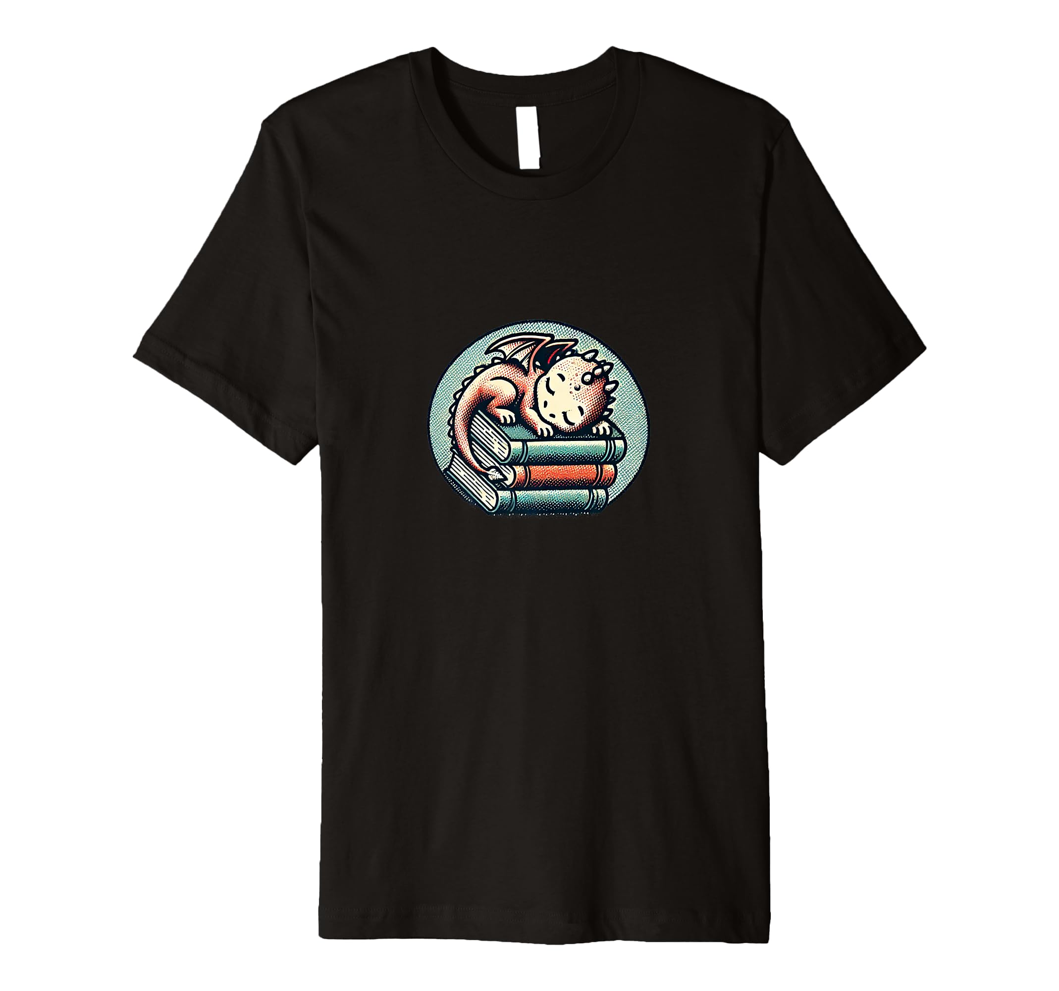 Sleeping Dragon Books Illustration T-Shirt - Novelty Apparel for Adults - T-Shirt, Sweatshirt, Hoodie