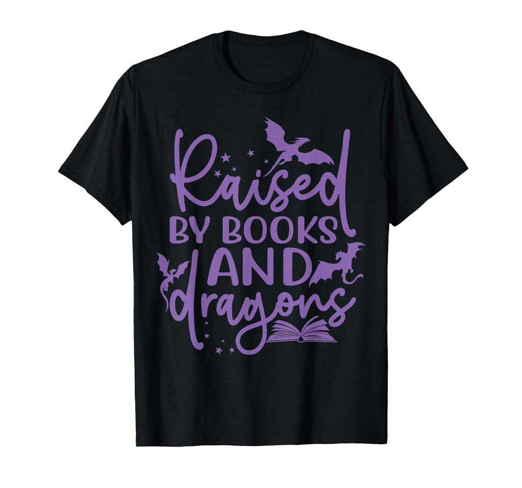 Raised Books And Dragons Fantasy Book T-Shirt - Novelty Apparel Men Women - T-Shirt, Sweatshirt, Hoodie