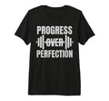 Progress Over Perfection Gym Barbell T-Shirt - Graphic Print Unisex - T-Shirt, Sweatshirt, Hoodie