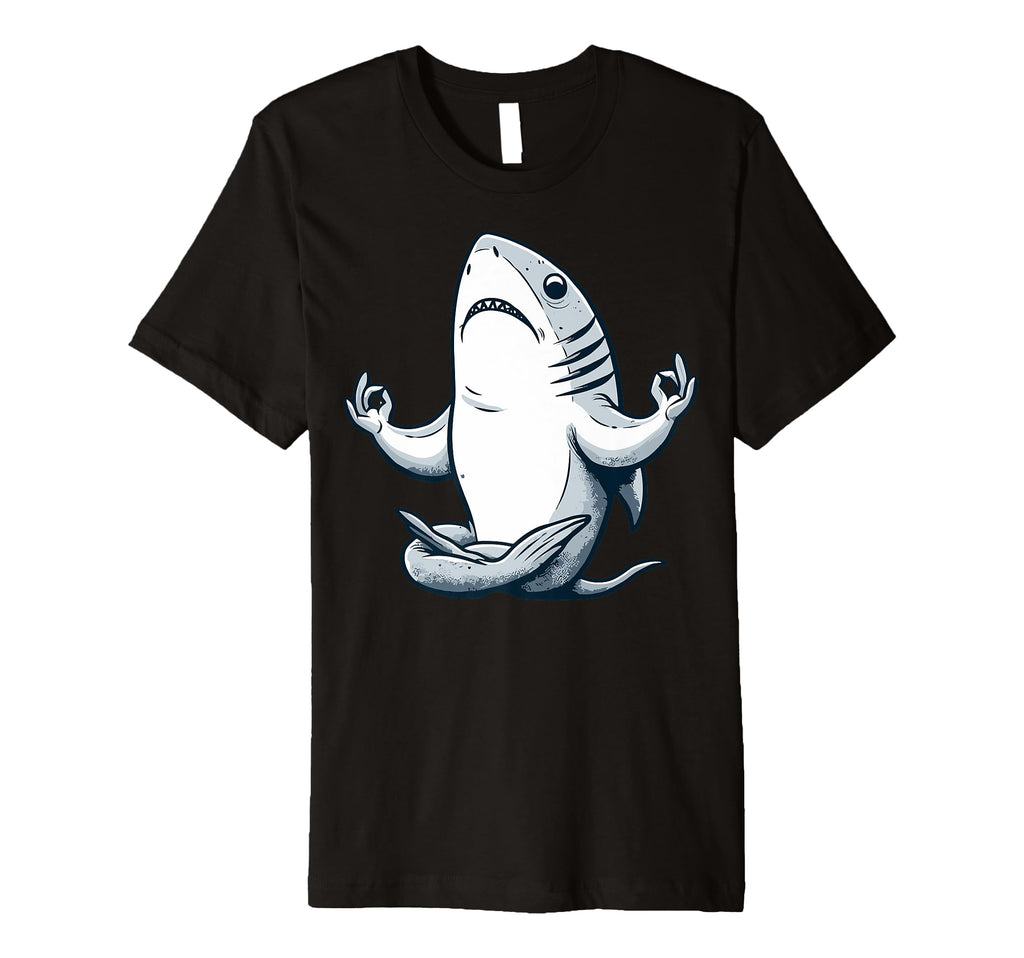 Meditation Shark Yoga Pose Relaxing T-Shirt - Novelty Apparel for Adults - T-Shirt, Sweatshirt, Hoodie