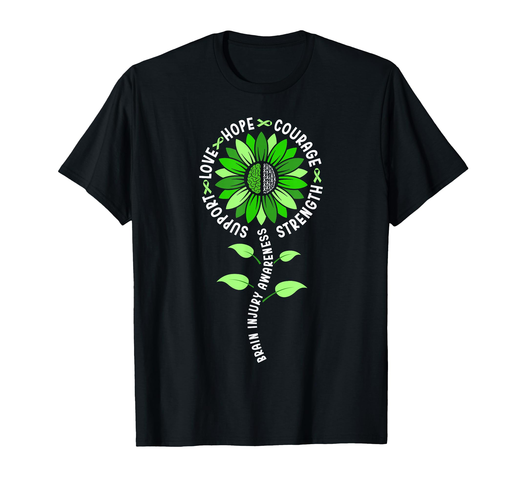 Sunflower Brain Injury Awareness Month T-Shirt - Novelty Apparel Unisex - T-Shirt, Sweatshirt, Hoodie