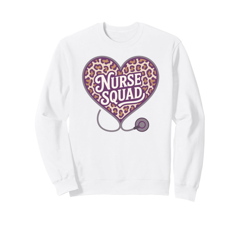 Proud Nurse Squad Valentine Heart Sweatshirt - Graphic Print Men Women - T-Shirt, Sweatshirt, Hoodie