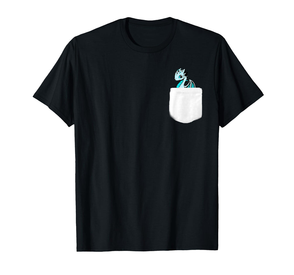 Blue Eyed Dragon Pocket Detail T-Shirt - Streetwear Style for Adults - T-Shirt, Sweatshirt, Hoodie