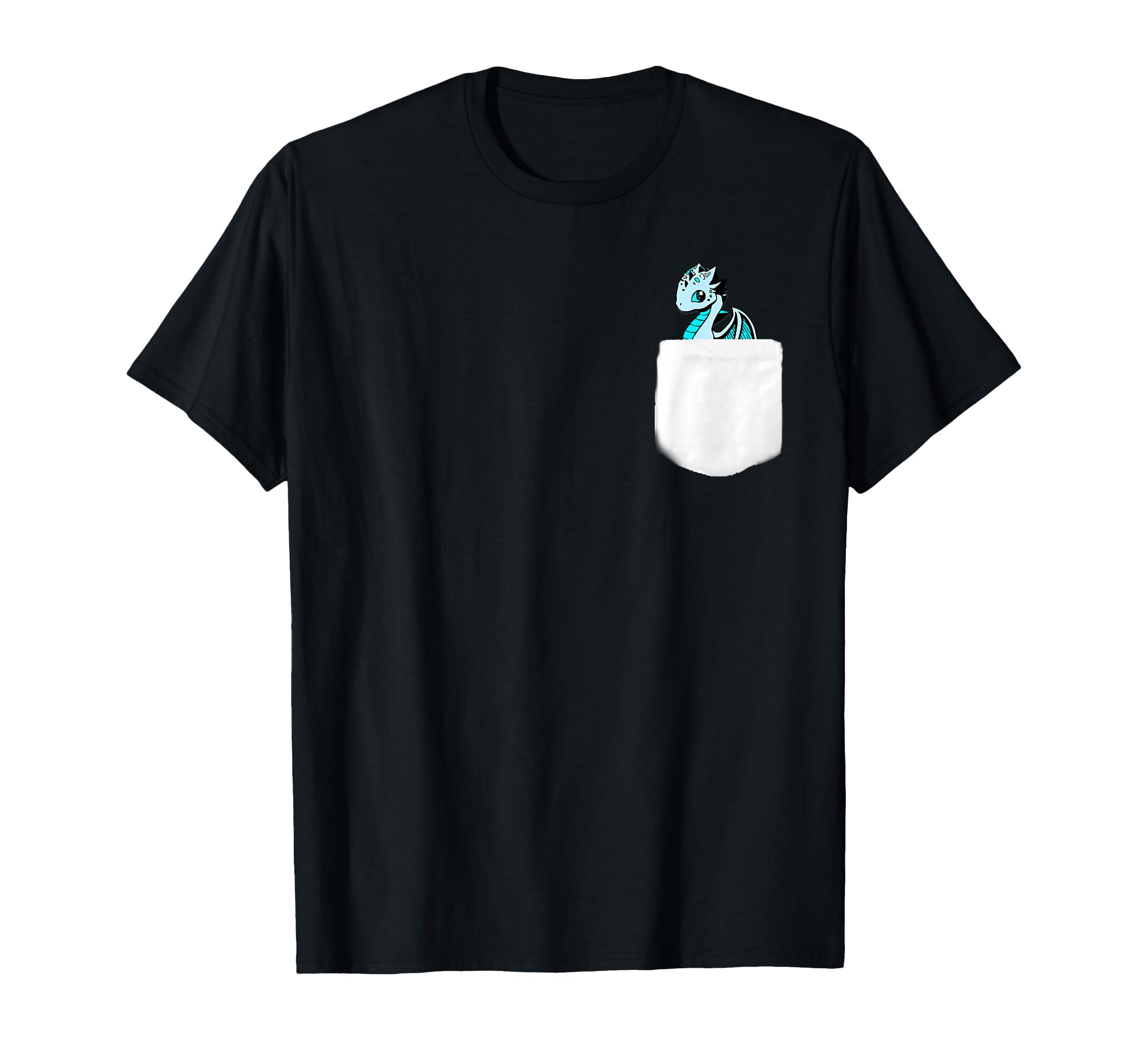 Blue Eyed Dragon Pocket Detail T-Shirt - Streetwear Style for Adults - T-Shirt, Sweatshirt, Hoodie