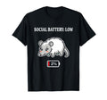 Social Battery Low Possum Funny T-Shirt - Custom Art Print for Adults - T-Shirt, Sweatshirt, Hoodie